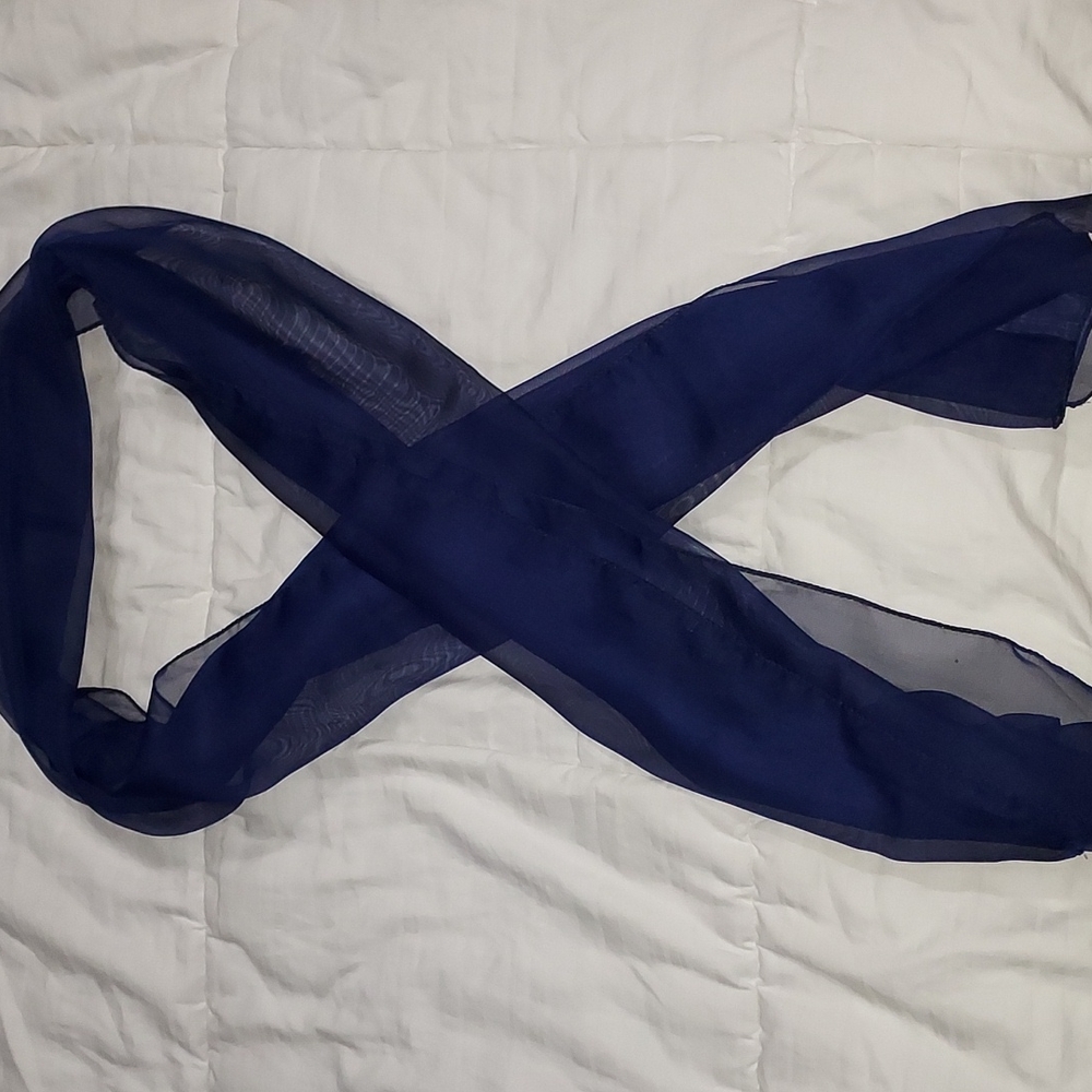 Navy blue sheer scarf